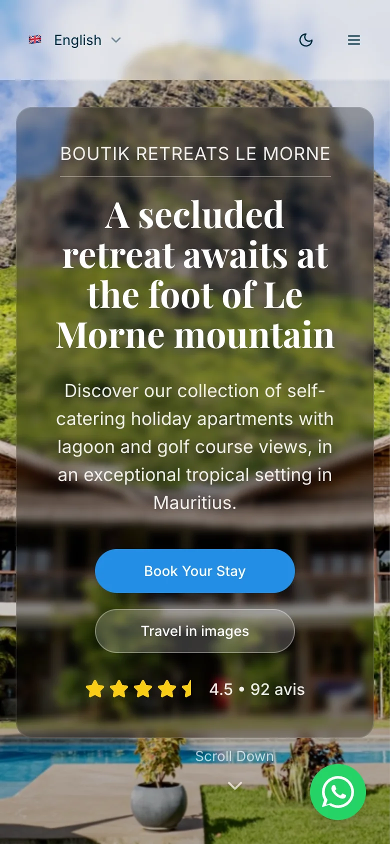 Boutik Retreats, mobile